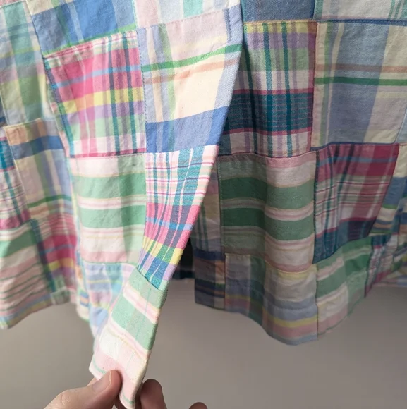 Vintage Ralph Lauren Madras Plaid Pastel Patchwork Blazer - Picture 6 of 13